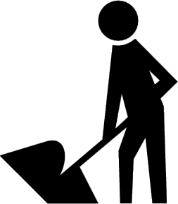 Man with a shovel.